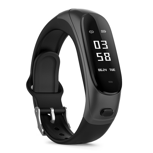 V08 Smart Bracelet Bluetooth Earphone Black