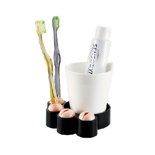 Washing Suit Toothbrush Holder White Black