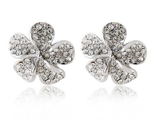 18K RGP Flower Cut Stud Earrings