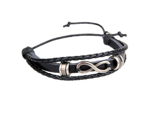 Unisex leather bracelet multi *** cream