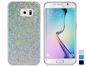 Stunning Flashing Paillette Decorated Plastic Case for Samsung Galaxy S6 edge - White
