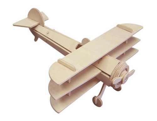 Holzbau Modell 3D Puzzles DIY Spielzeug Geduldspiele Of Triplan Plane 