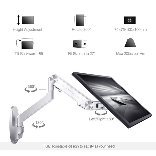 Bestand Wall Mount Monitor Stand S3 LCD Screen Single Arm-Aluminum