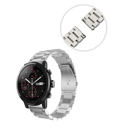 Universal Metal Amazfit Stratos 2 2S Pace Replacement Strap Silver