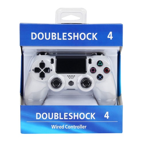 PS4 USB Wired Gaming Controller With Analog Sticks White