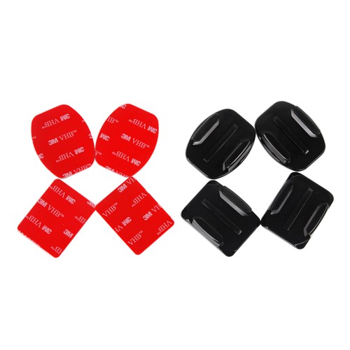 8PCS 3M Flat Cambered Surface Pedestal Suitable For Gopro Hero 2/3 Sport DV - Black + Red