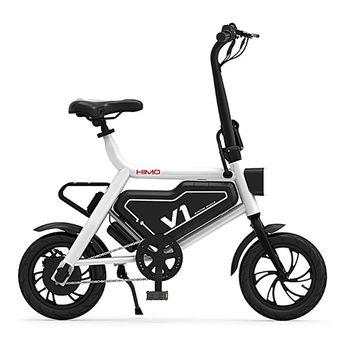HIMO V1S 12 inch Portable Folding Electric Assist Bicycle 250W Motor 7.8Ah Li-ion Battery Ergonomic Design Multi-mode Riding Aluminum alloy Frame 25km/h Max Speed LED Light - White