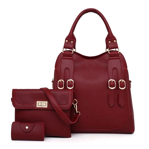 Red Pu Leather Ladies Fashion Bags