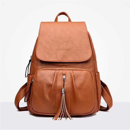 Women's PU Leather Backpack Brown