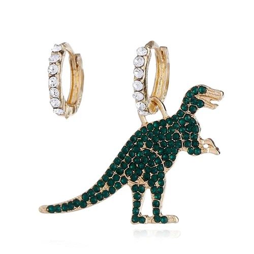 diamond dinosaur earrings