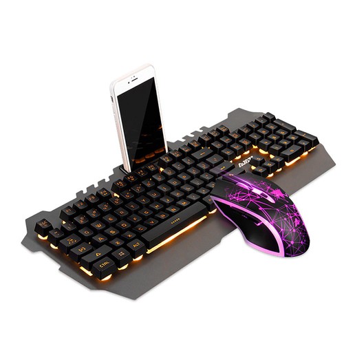 Ajazz Mechanical Wolf Wired Gaming Keyboard & Mouse Combos Black