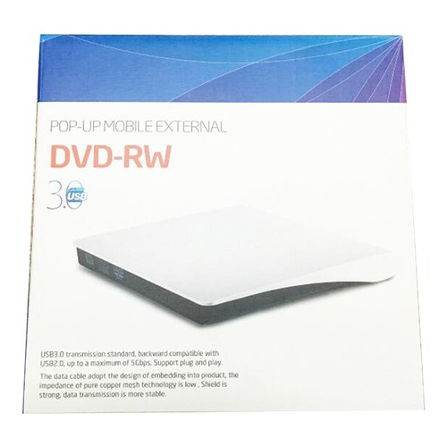 POP-UP Mobile External USB 3.0 CD DVD-RW Burner Drive Black