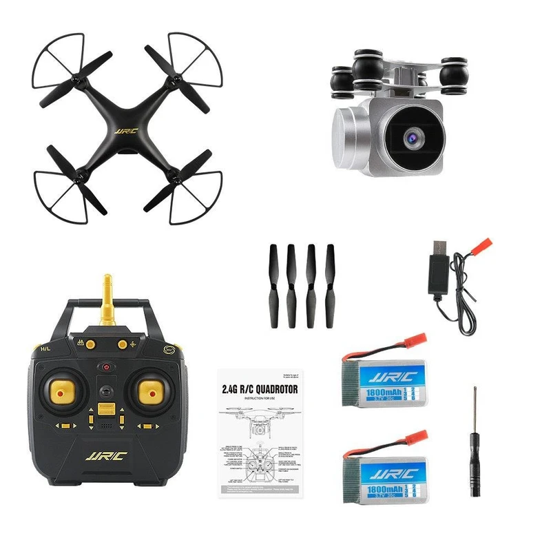 JJRC H68 BELLWETHER WiFi FPV RC Drone RTF Black Two Battery