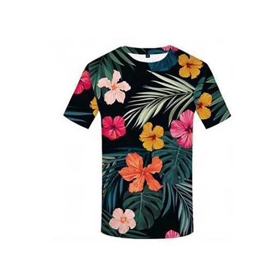 3D Printed Nature Floral Pattern Men's T-shirt Multi Color