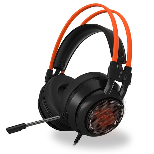 Ajazz AX391 Gaming Headphones LED Glowing Headset Black and Orange