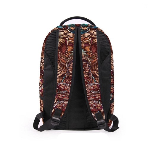 3D Creative Printed Lion Pattern Backpack Brown