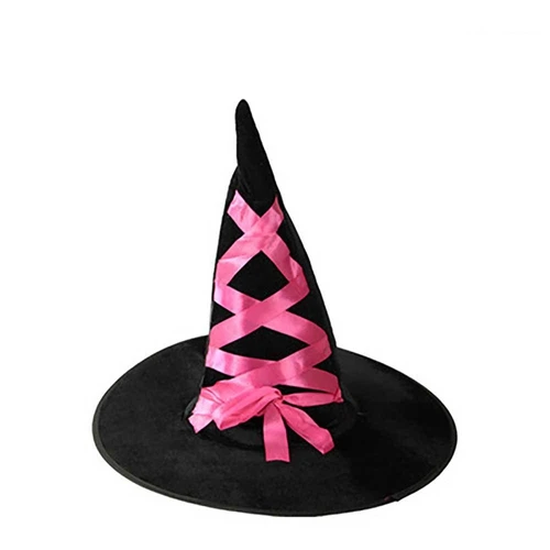 ハロウィーンの面白い帽子ウィザード魔女の帽子のコスチュームパーティーキャップリボン 赤