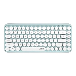 Ajazz 308i Bluetooth 3.0 Wireless Keyboard 84 Classic Round Keys Support Windows/iOS/Android And Other Common Systems – Green