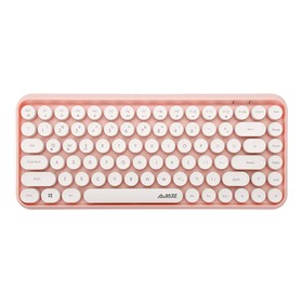 Keyboard Nirkabel Bluetooth Ajazz 380i Merah Muda