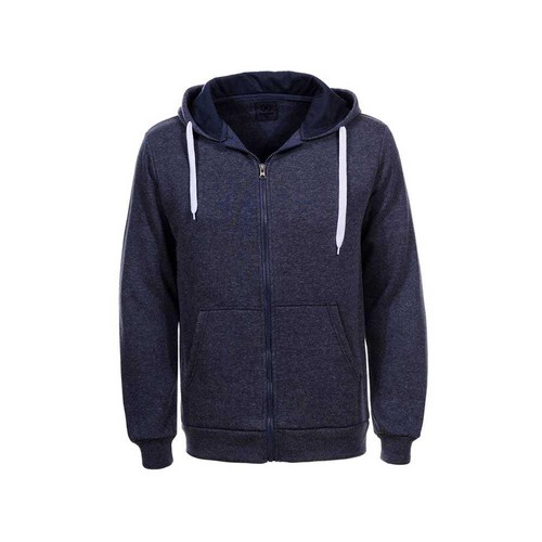 Men Solid Color Sweatshirt Hoodie Navy Blue