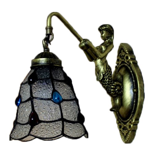Fumat Stained Gl Led Wall Lamp Vintage Mermaid Design Fumat Stained Gl Led Wall Lamp Vintage Mermaid Design