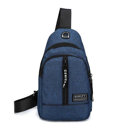 Men's USB Charging Shoulder Bag Blue
