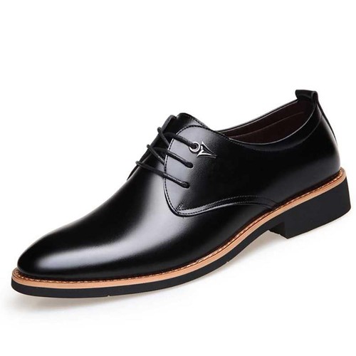 XA009 Men Casual British Style Leather Shoes EU 38 Black