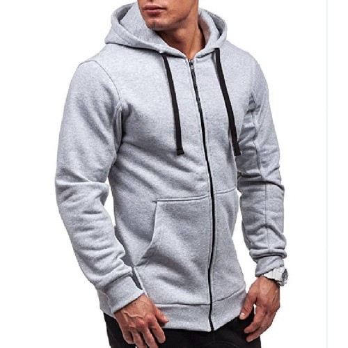 Men's Autumn Winter Hoodies Size 3XL Light Gray