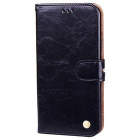 Hat-Prince Protective Leather Phone Case for iPhone X/XS PC+TPU Phone Case with Kickstand Function - Black