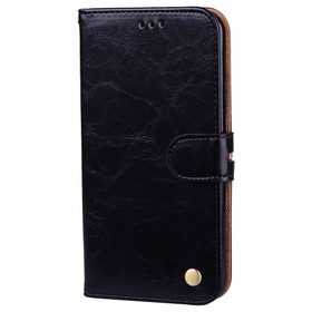 Hat-Prince Protective Leather Phone Case for iPhone XS Max PC+TPU Phone Case with Kickstand Function - Black