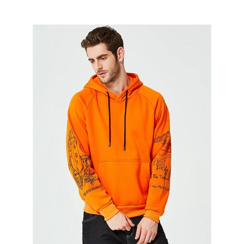 Orange discount cotton hoodie