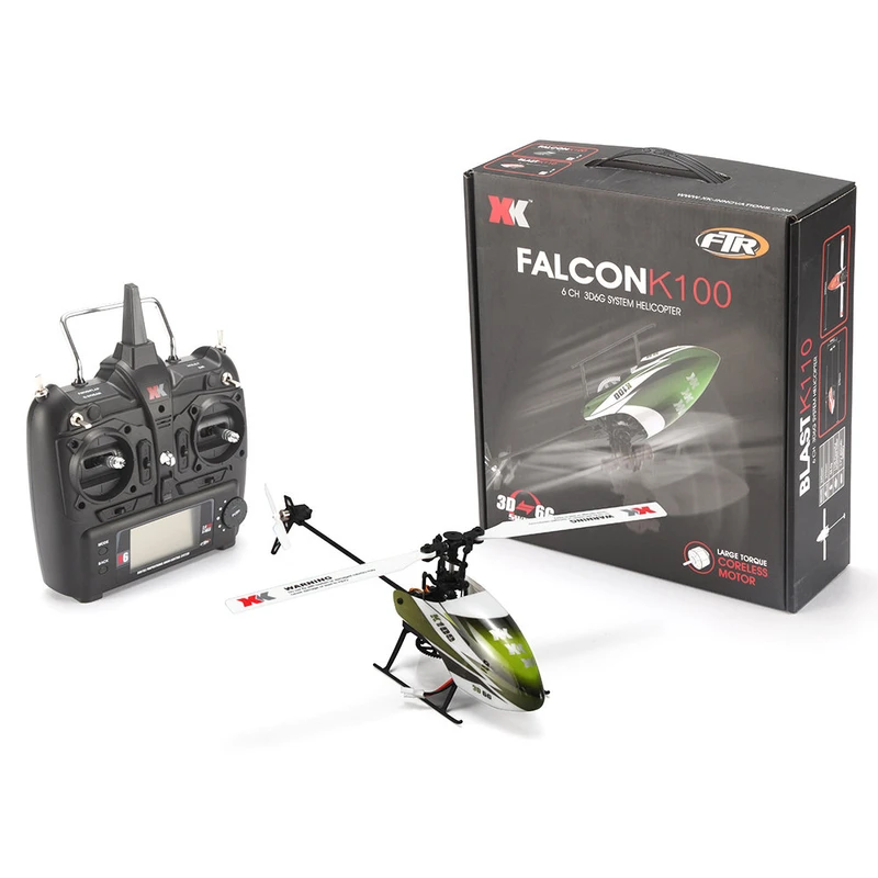 XK K100 Falcom 6CH Flybarless RC Helicopter 3D 6G System