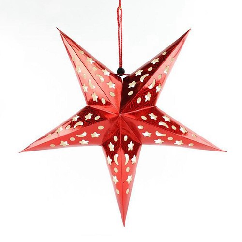 Hanging Paper Star Ceiling Decoration Red