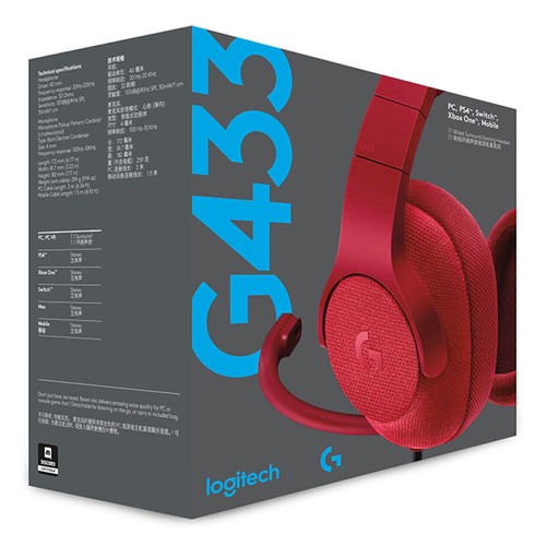 Logitech G433 Gaming Headset Red