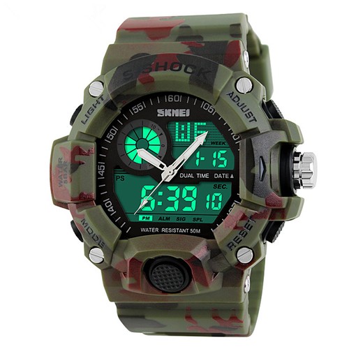SKMEI 1029 50M Waterproof LED Digital Anolog Dual Time Quartz Watch