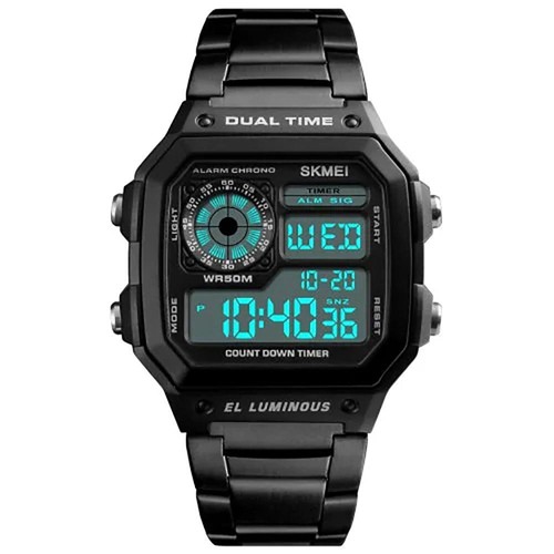 SKMEI 1335 Men Digital Square Dial Sports Watch Black