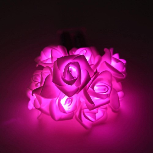 10 Leds Rose Battery Led String Lights Pink