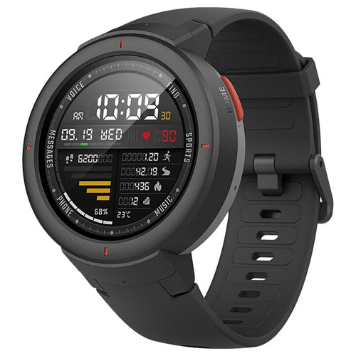 Huami AMAZFIT Verge 3 Smart Watch Ask Alexa 1.3 Inch AMOLED Screen Heart Rate Monitor 11 Sports Modes IP68 Waterproof Global ROM - Deep Gray
