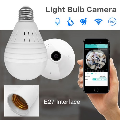 SDETER GA022 960P Panoramic Wifi E27 Light Bulb IP Camera
