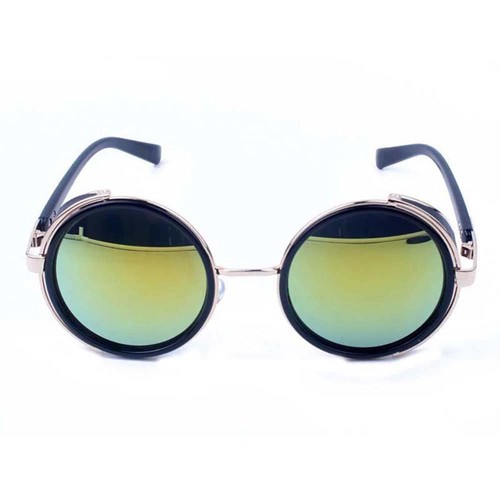 Round Metal Sunglasses Gold and Black