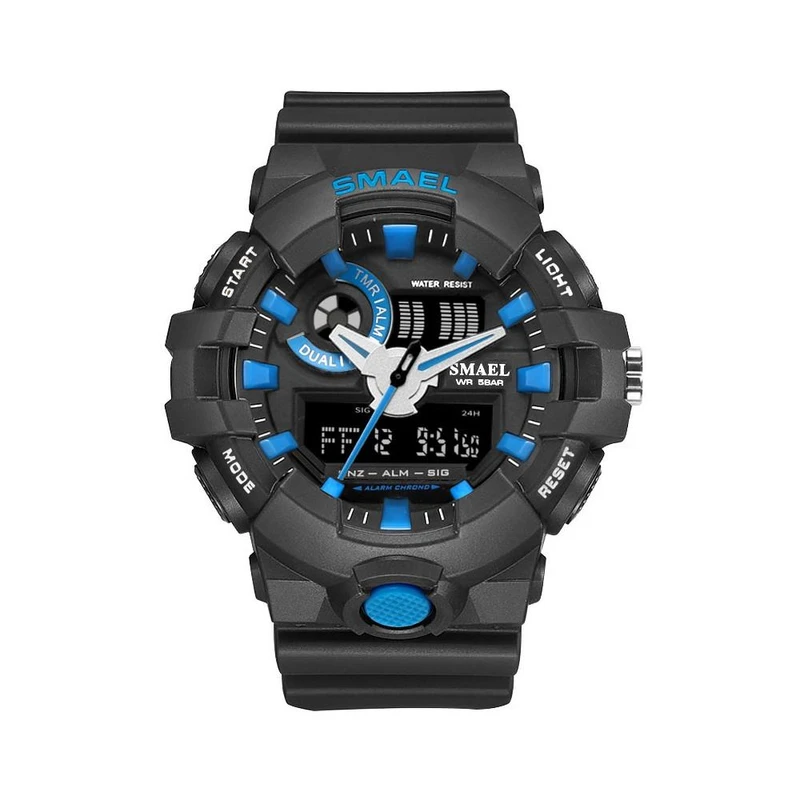 SMAEL 1642 Men Digital Quartz Sports Wrist Watch Black Blue