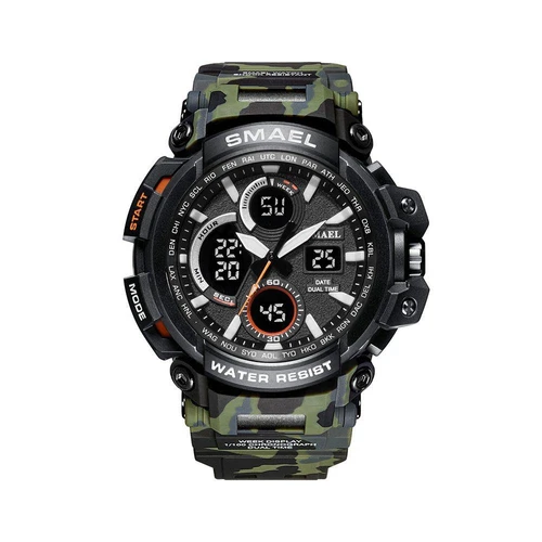 SMAEL 1708MC Men Digital Quartz Sports Wrist Watch Green Camouflage - デジタル