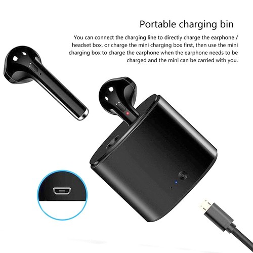 I7S Mini TWS Wireless Bluetooth Earbuds Black