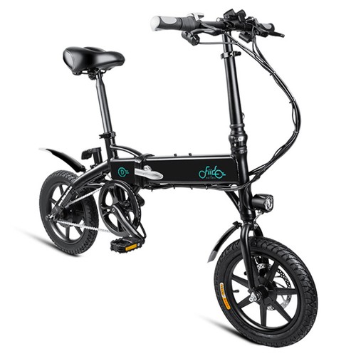 FIIDO D1 Folding Electric Moped Bike City Bike Commuter Bike Three Riding Modes 14 Inch Tires 250W Motor 25km/h 10.4Ah Lithium Battery 40-55KM Range - Black