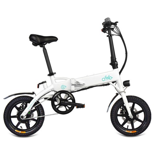 FIIDO D1 Folding Electric Moped Bike City Bike Commuter Bike Three Riding Modes 14 Inch Tires 250W Motor 25km/h 7.8Ah Lithium Battery 25-40KM Range - White