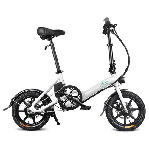 FIIDO D3 Folding Electric Moped Bike City Bike Commuter Bike Three Riding Modes 14 Inch Tires 250W Motor 25km/h 7.8Ah Lithium Battery 25-40KM Range - White