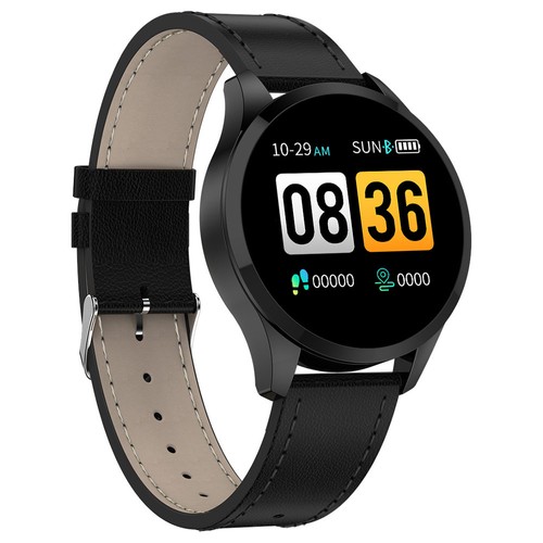 Makibes T5 Smart Watch 1.22 Inch TFT Screen PU Strap Black