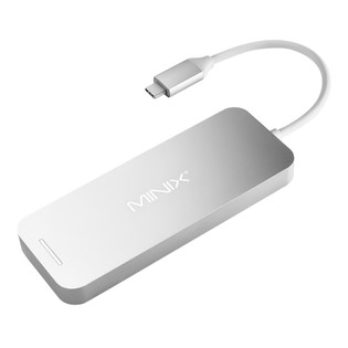 MINIX NEO S2, MINIX NEO 240GB SSD Storage, Aluminum USB-C Multiport Solid State Drives Storage Hub with Type-C to HDMI Display Output 4K @ 30Hz, 2 x USB 3.0 and USB-C for Power Delivery, Compatible for Apple MacBook - Silver