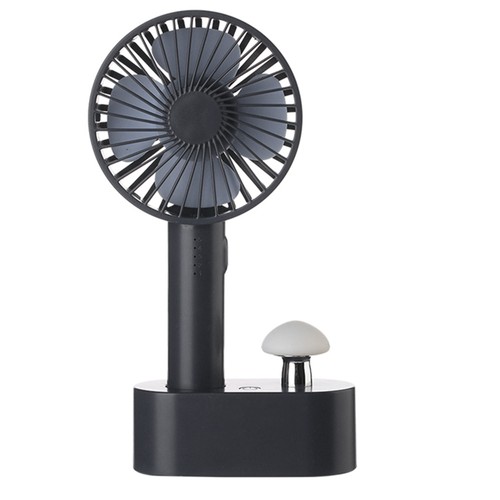 Mushroom Handheld Fan with LED Light Dark Blue