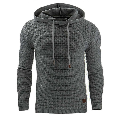 Men's Winter Hoodie Warm Hooded Sweatshirt Coat Size 2XL Dark Gray
